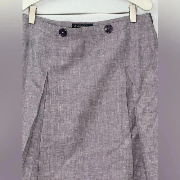 Brooks Brothers Loro Piana Linen Wool Silk blend Lavender pleated skirt 8 Italy‎ - Picture 3 of 14